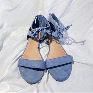 Kohl’s Women’s Blue Suede Zip Up Sandals size 8